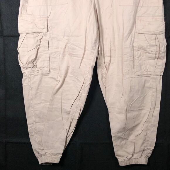 Abercrombie & Fitch Womens Pants Tan High Rise Loose Cargo Joggers Minimalist L - Picture 3 of 11